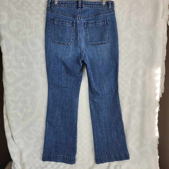 Talbots Flawless high waist medium wash slight flare jeans back front pockets 8P - Picture 2 of 8